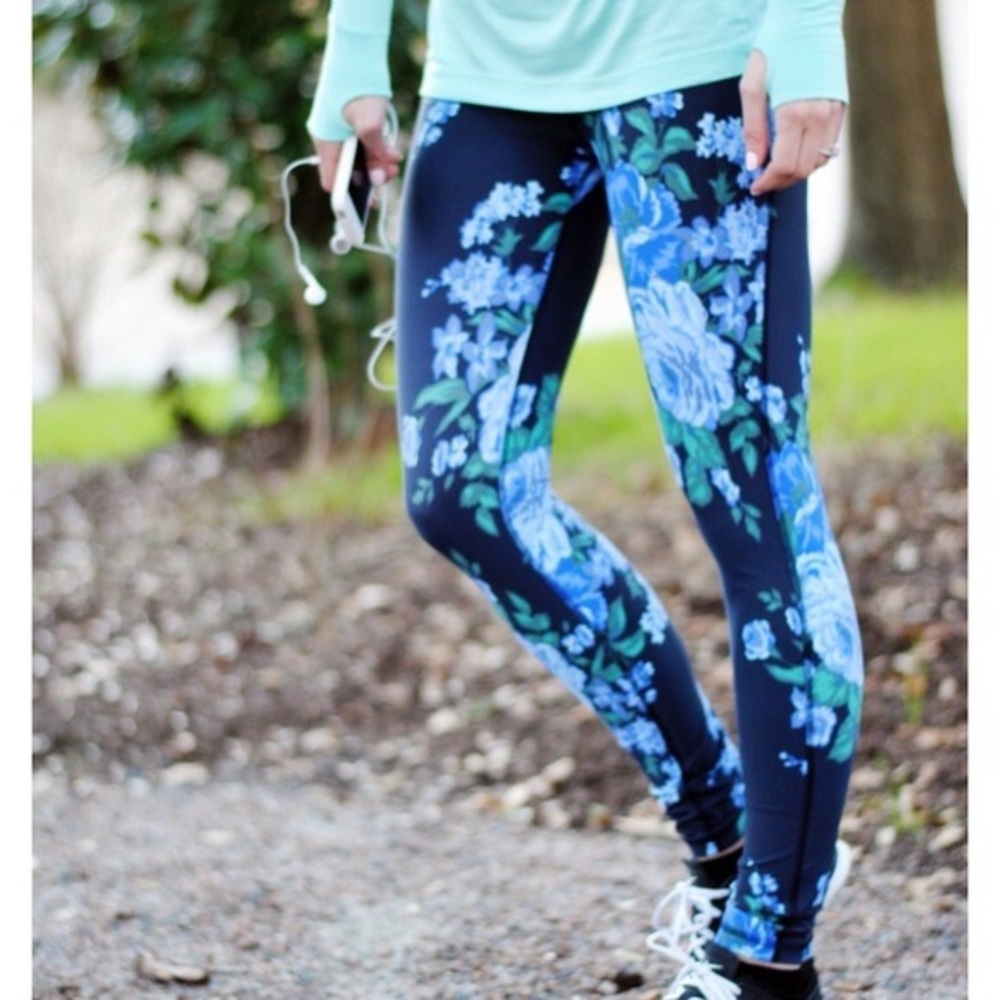 Albion fit blue Antigua full length leggings